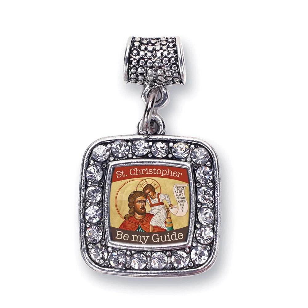 Silver St. Christopher Square Memory Charm
