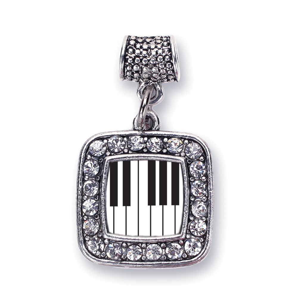 Silver Piano Keys Square Memory Charm