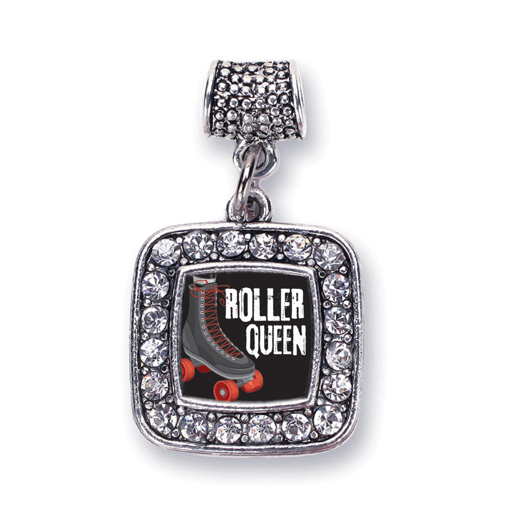 Silver Roller Queen Square Memory Charm