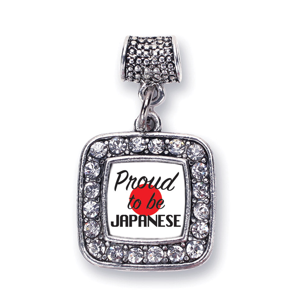 Silver Proud to be Japanese Square Memory Charm