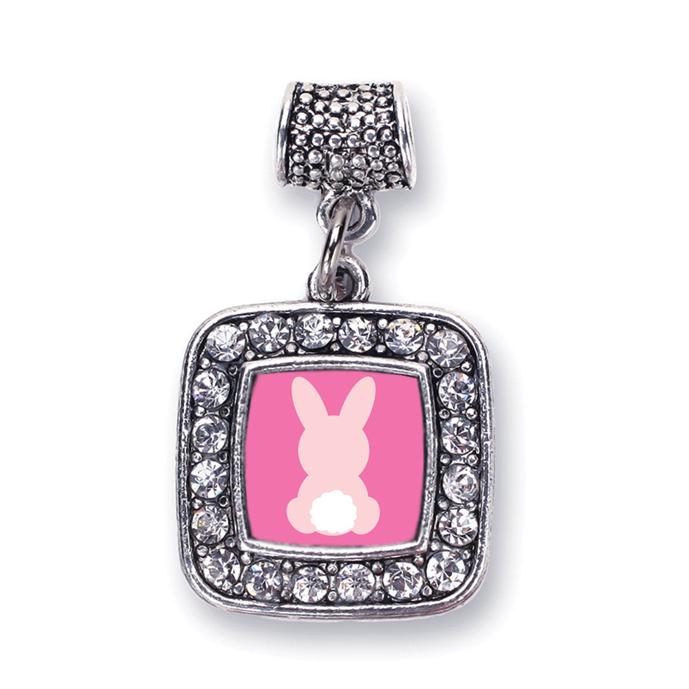 Silver Bunny Tail Square Memory Charm
