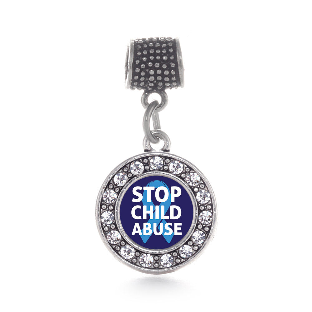 Silver Stop Child Abuse Circle Memory Charm