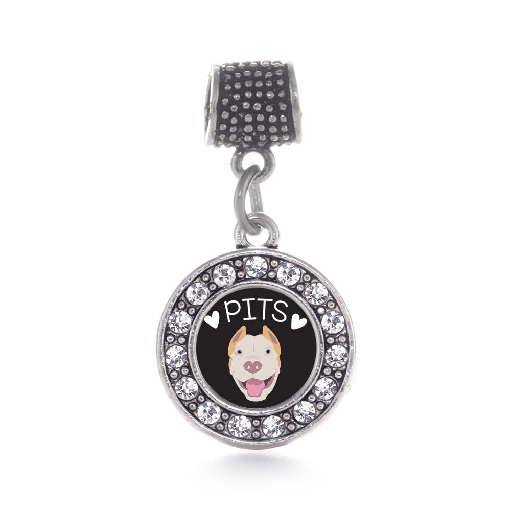 Silver Pit Bull Lover Circle Memory Charm