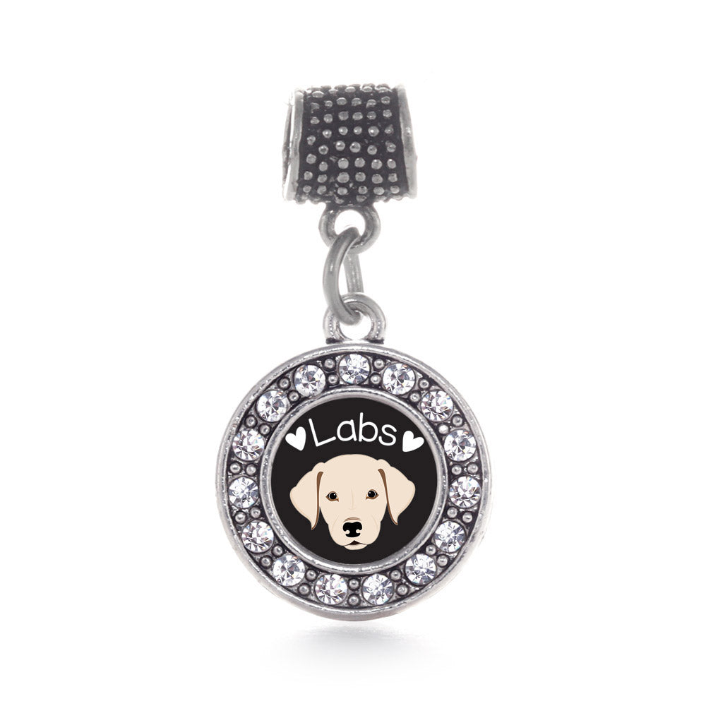 Silver Lab Lover Circle Memory Charm