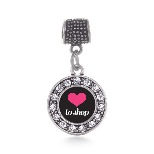 Silver Love to Shop Circle Memory Charm