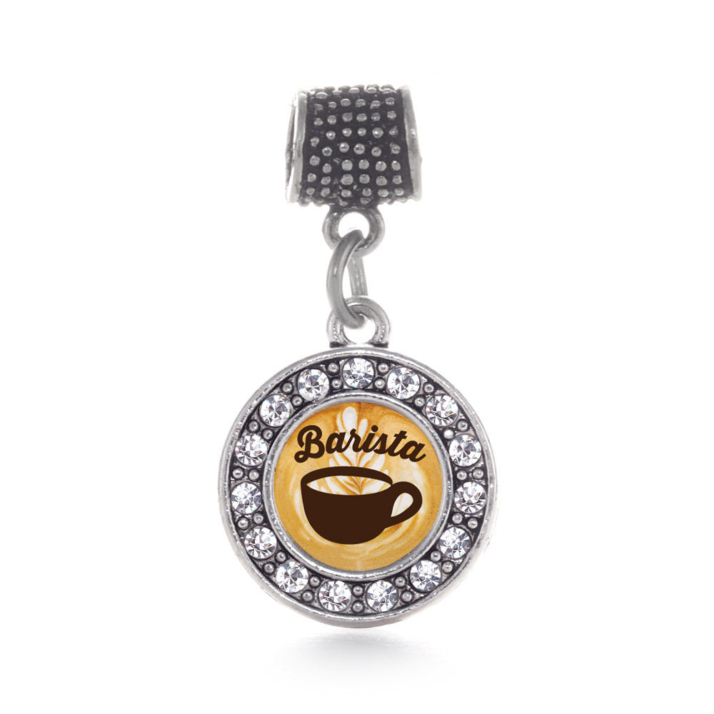 Silver Barista Circle Memory Charm