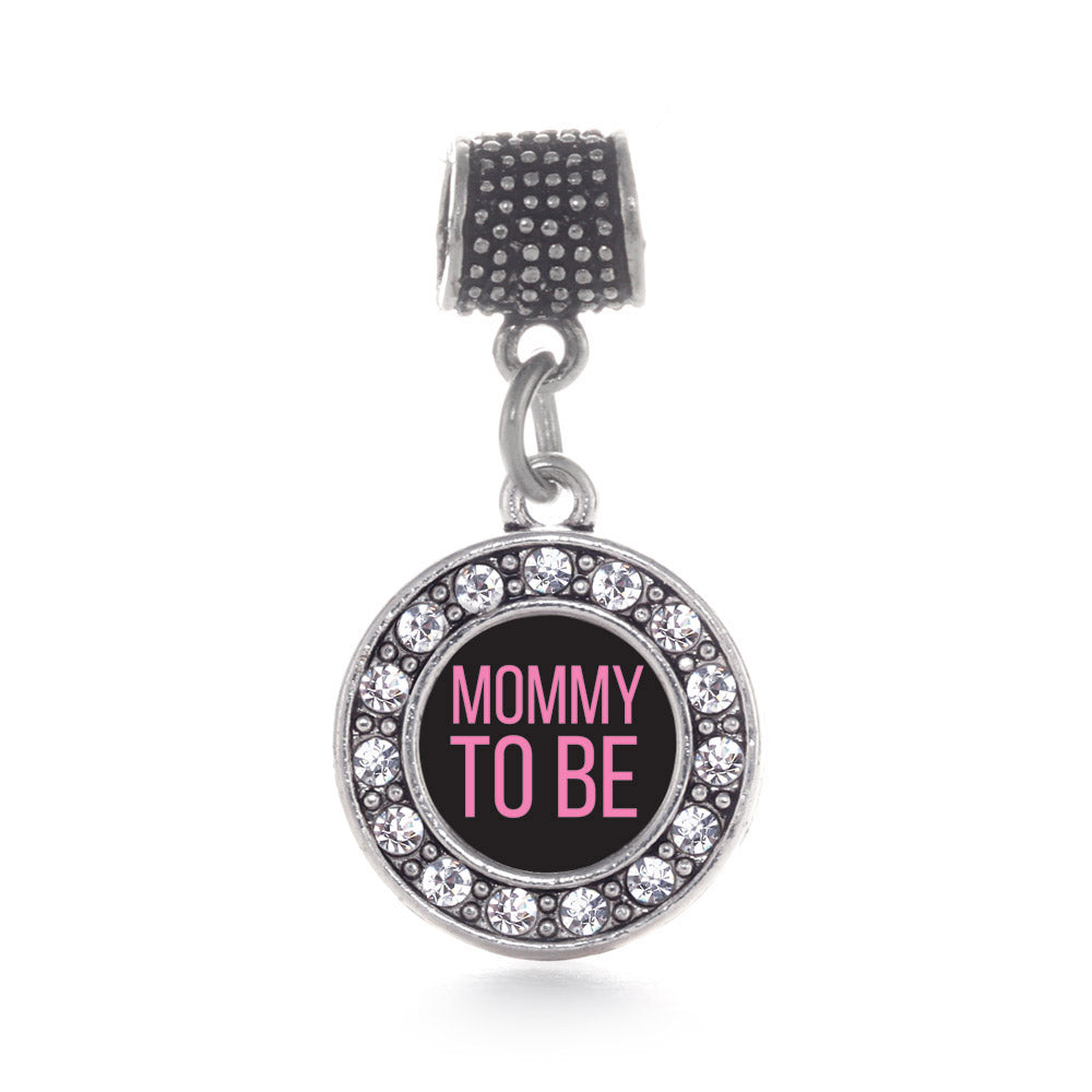 Silver Mommy To Be Pink Circle Memory Charm
