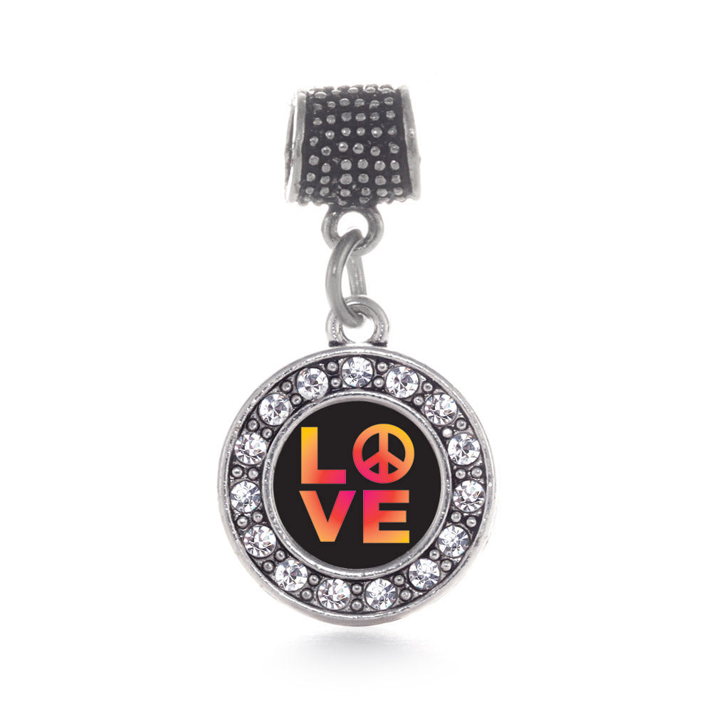 Silver Peace And Love Circle Memory Charm