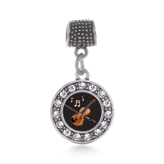 Silver Violin Circle Memory Charm