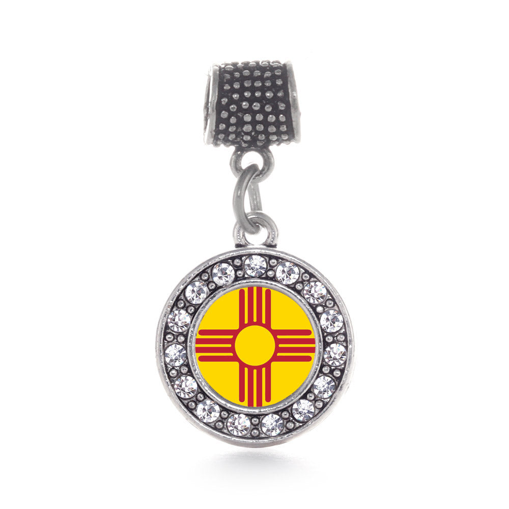 Silver New Mexico Flag Circle Memory Charm