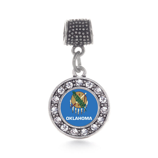 Silver Oklahoma Flag Circle Memory Charm