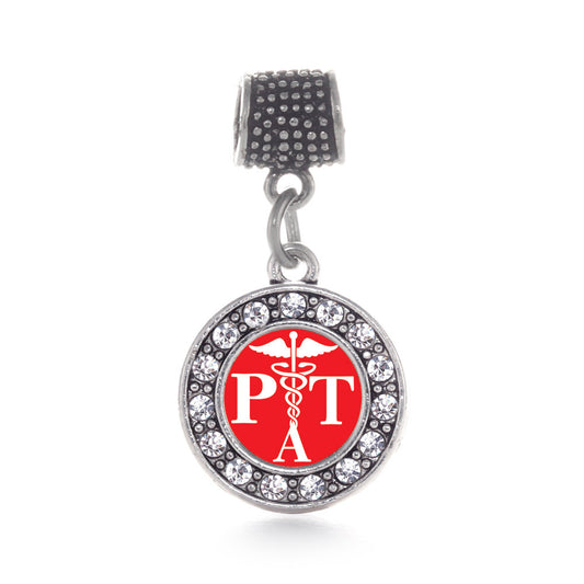 Silver Physical Therapist Assistant Circle Memory Charm