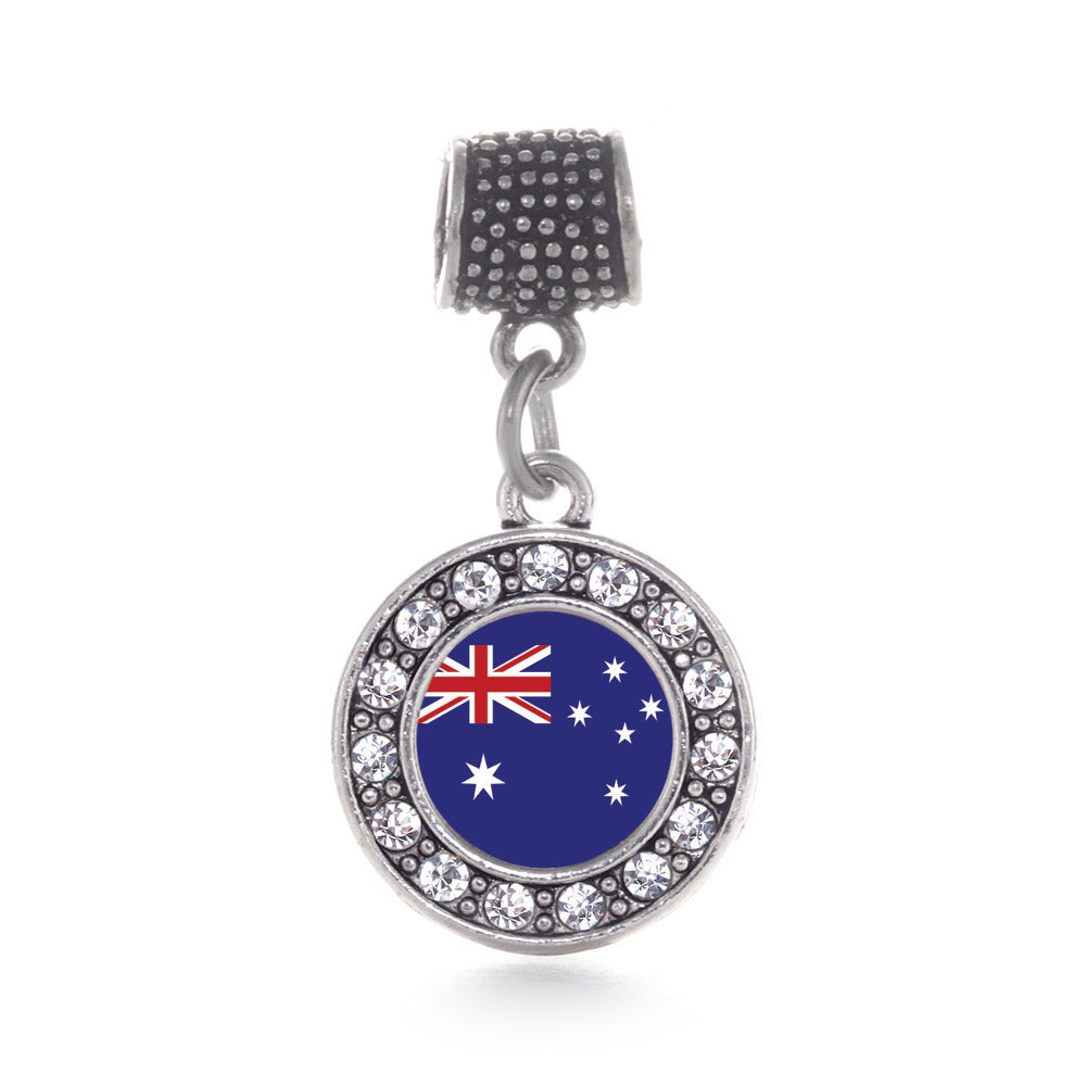 Silver Australian Flag Circle Memory Charm