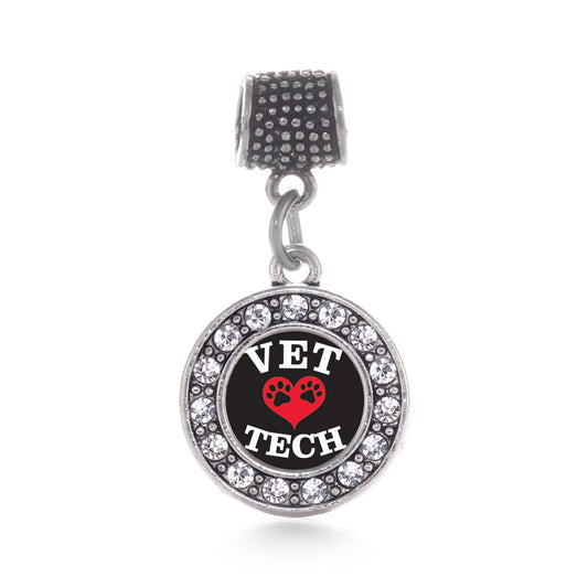 Silver Vet Tech Circle Memory Charm