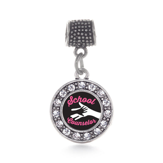 Silver School Counselor Circle Memory Charm