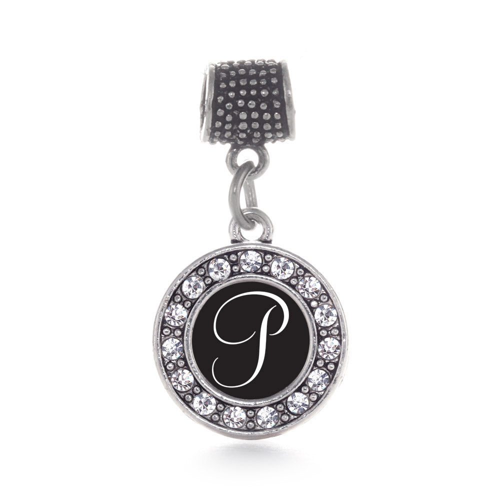 Silver My Script Initials - Letter P Circle Memory Charm