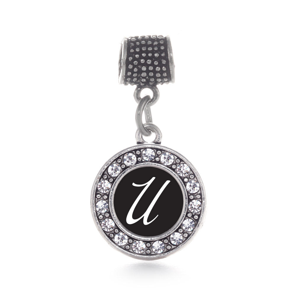 Silver My Script Initials - Letter U Circle Memory Charm