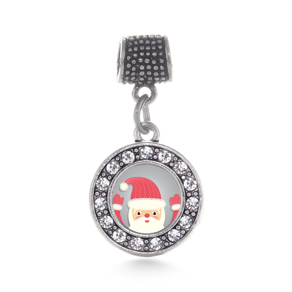 Silver Jolly Santa Circle Memory Charm