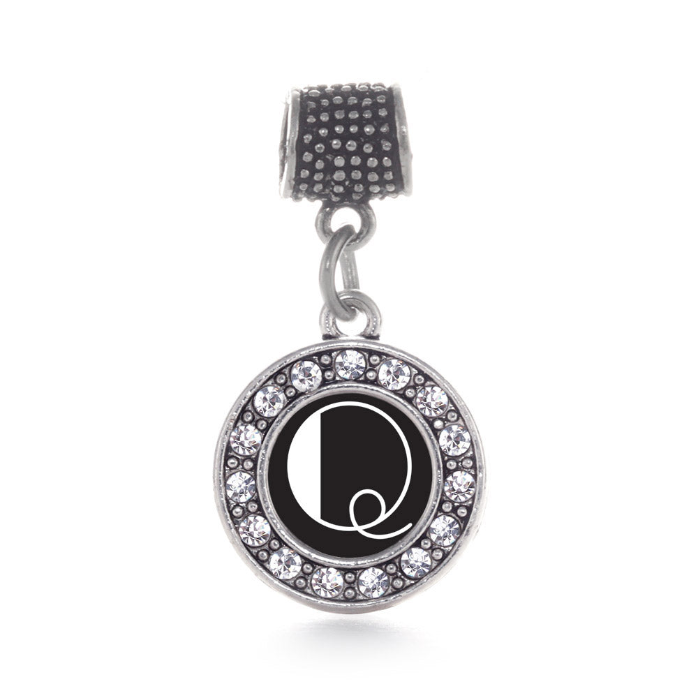 Silver My Vintage Initials - Letter Q Circle Memory Charm