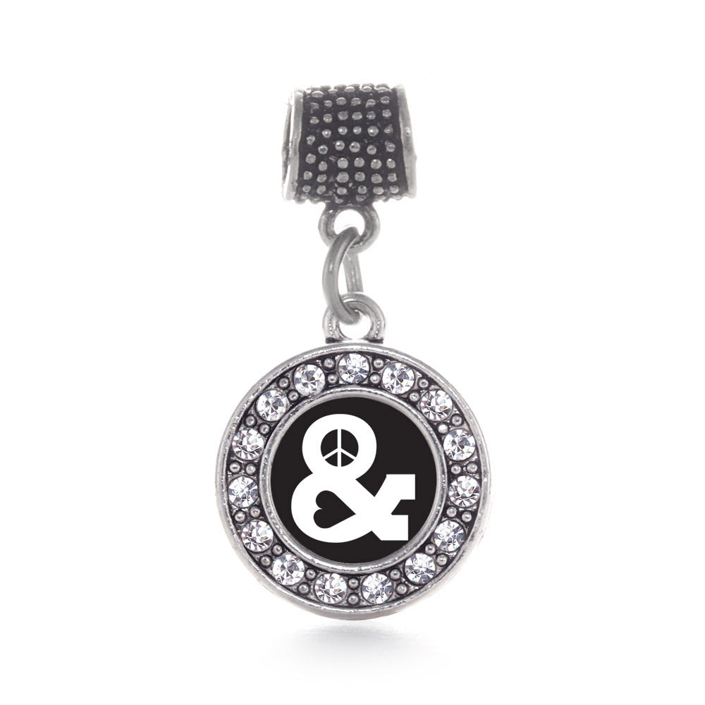 Silver Simply Peace And Love Circle Memory Charm