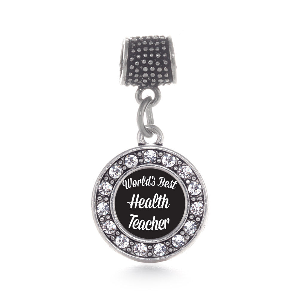 Silver World's Best Health Teacher Circle Memory Charm
