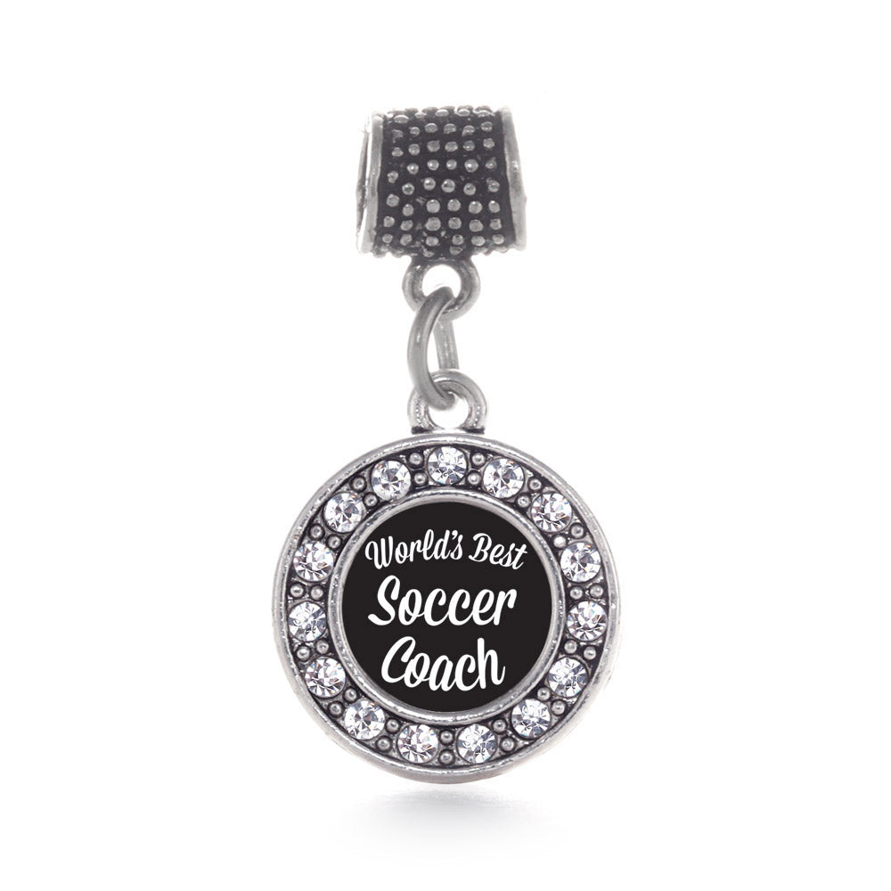 Silver World's Best Soccer Coach Circle Memory Charm