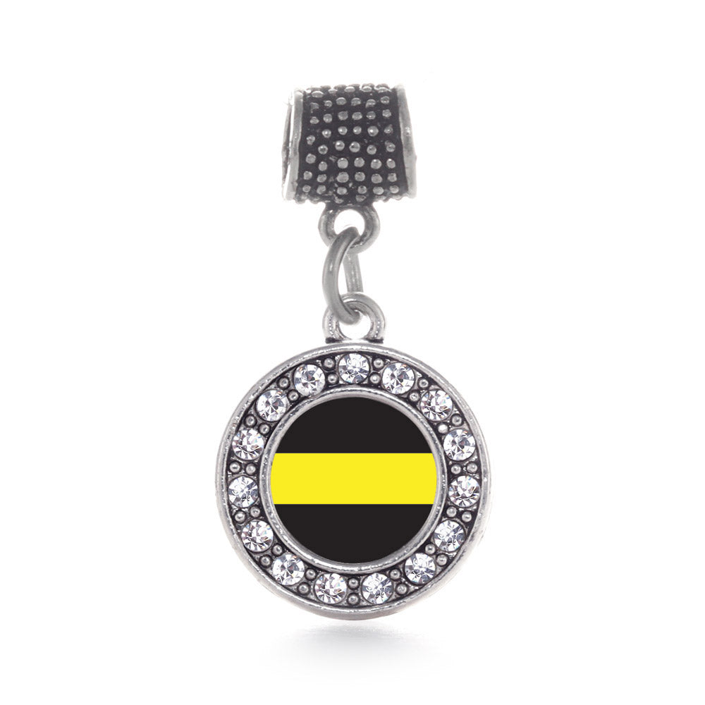 Silver Thin Gold Line Dispatcher Support Circle Memory Charm