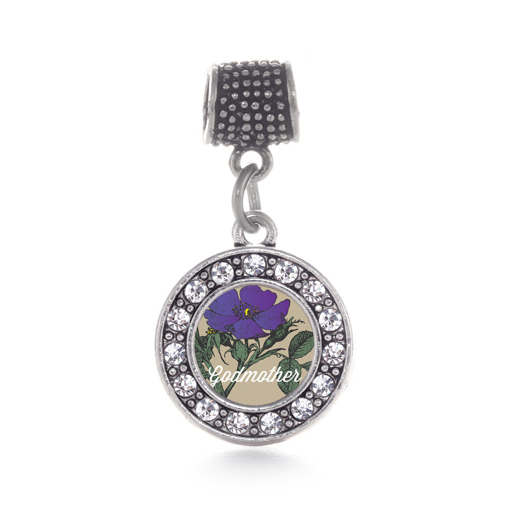Silver God Mother Violet Circle Memory Charm