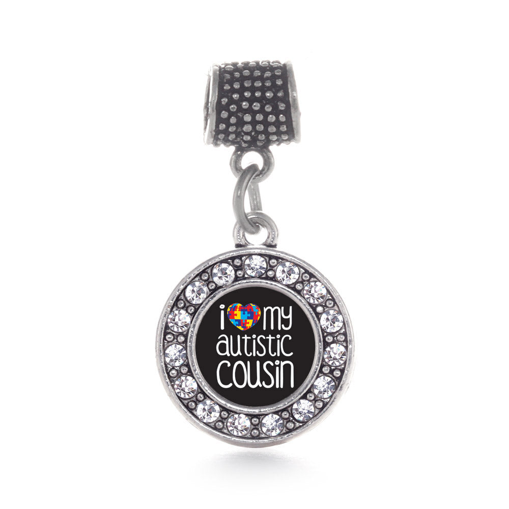 Silver I Love My Autistic Cousin Circle Memory Charm