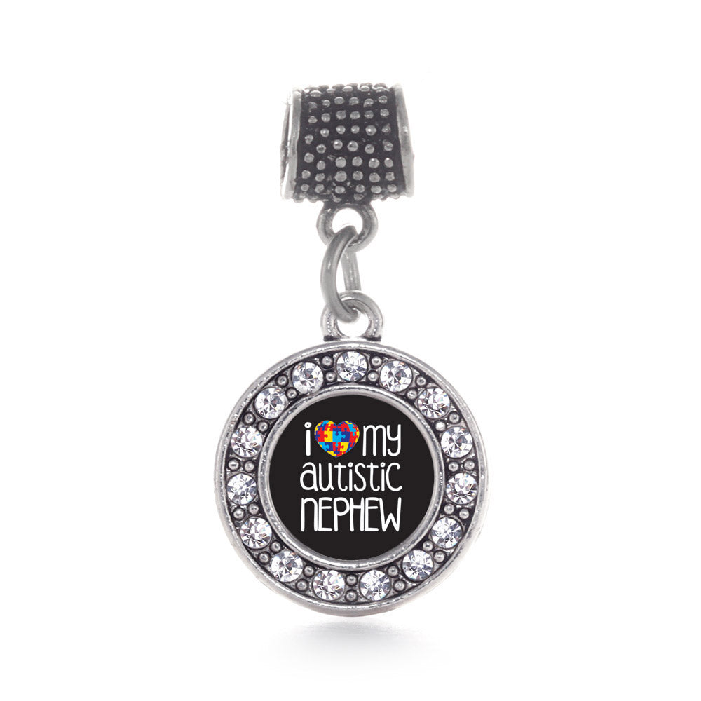 Silver I Love My Autistic Nephew Circle Memory Charm