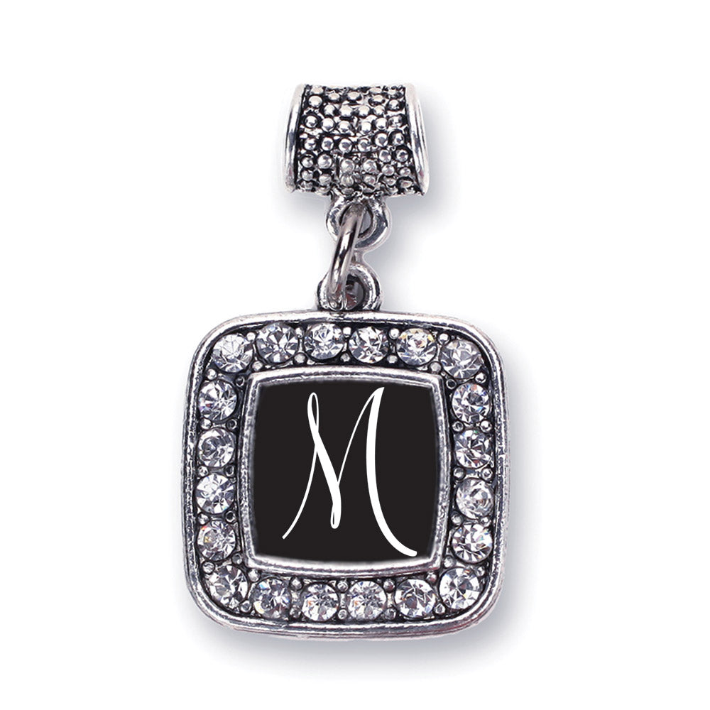 Silver My Script Initials - Letter M Square Memory Charm
