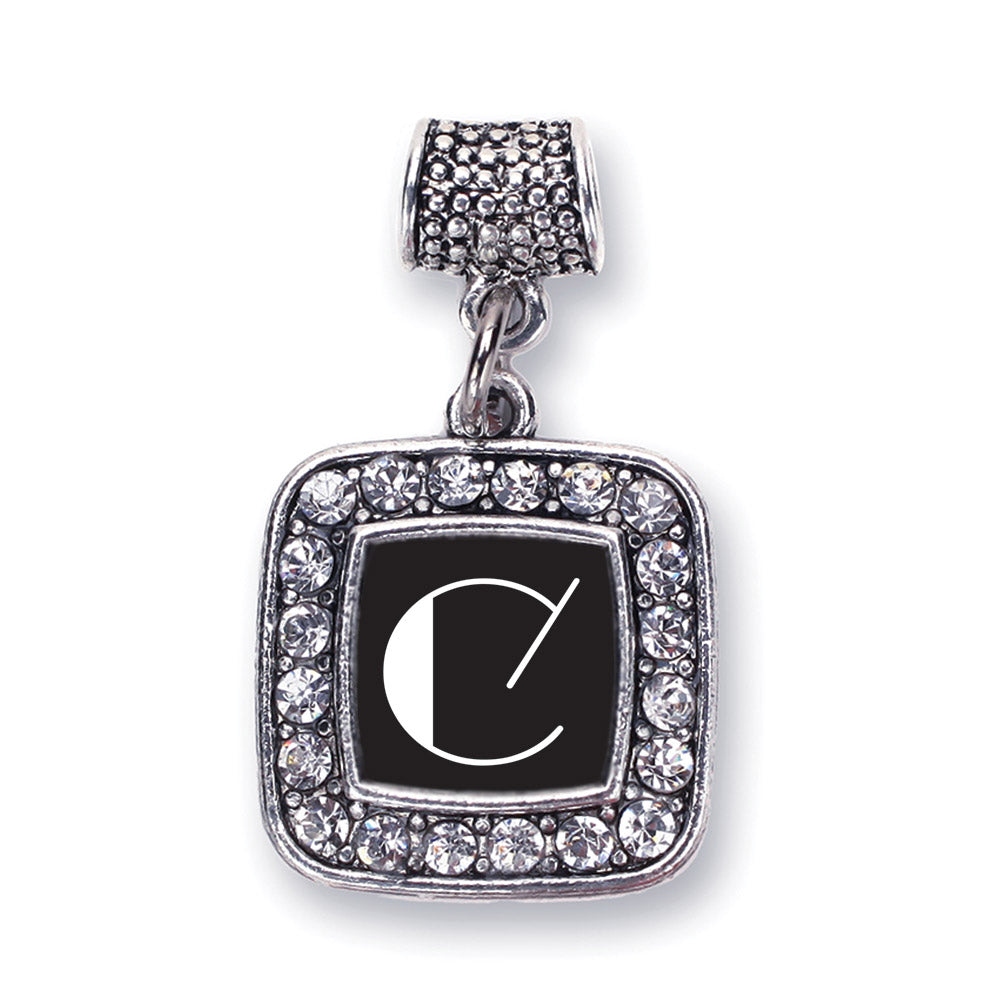 Silver My Vintage Initials - Letter C Square Memory Charm