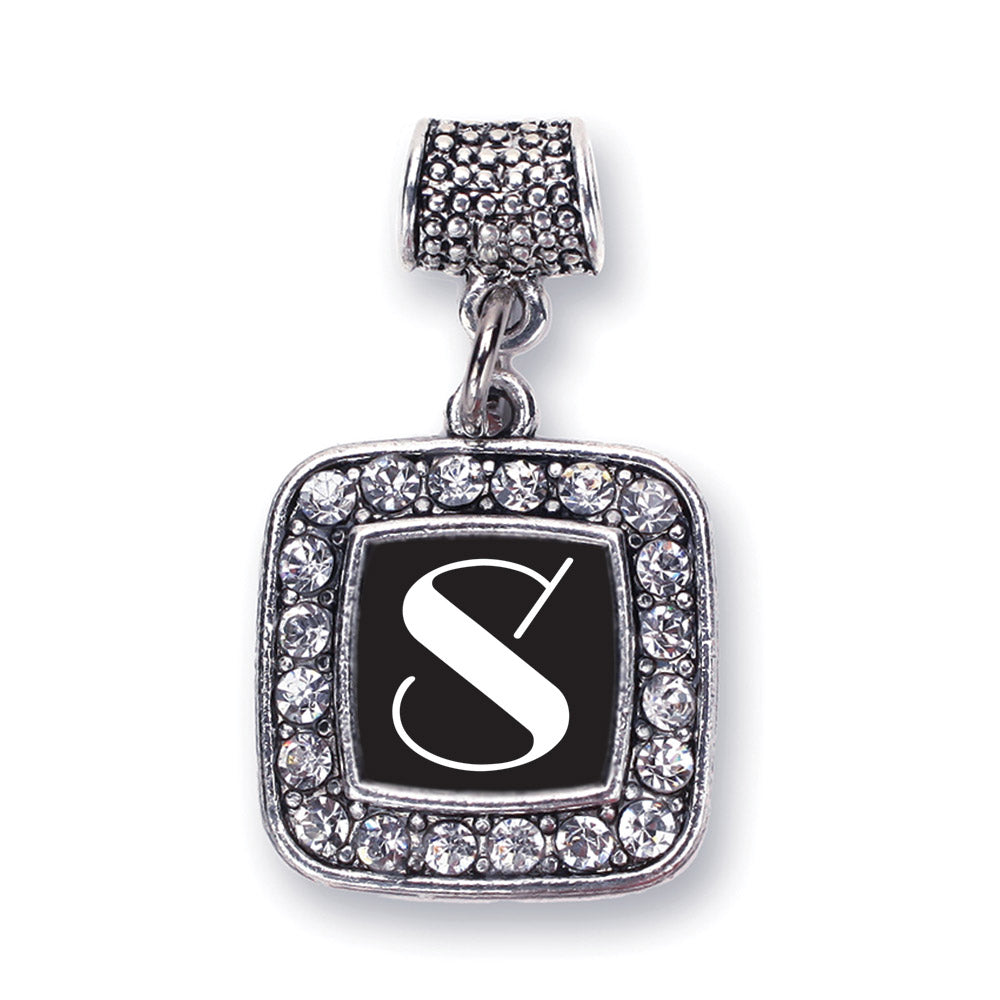 Silver My Vintage Initials - Letter S Square Memory Charm
