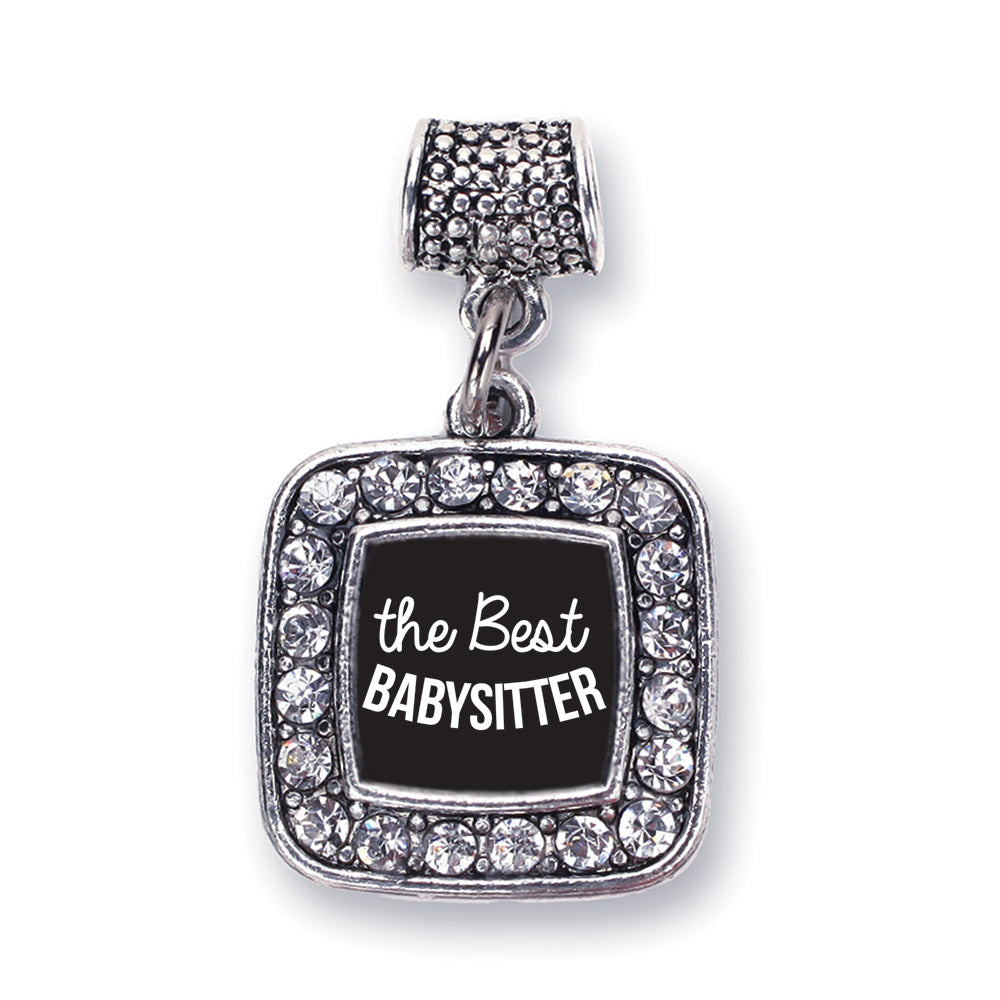Silver The Best Babysitter Square Memory Charm