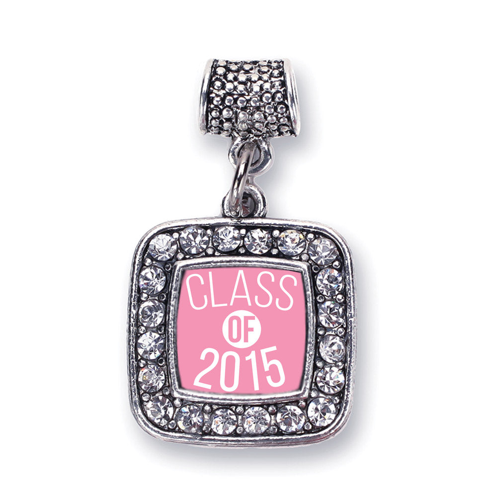 Silver Light Pink Class of 2015 Square Memory Charm