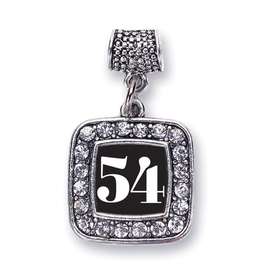 Silver Sport Number 54 Square Memory Charm