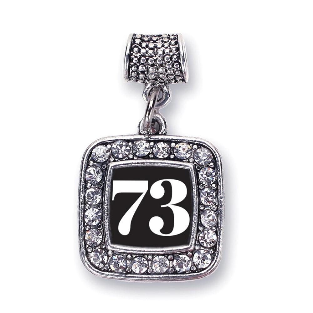 Silver Sport Number 73 Square Memory Charm