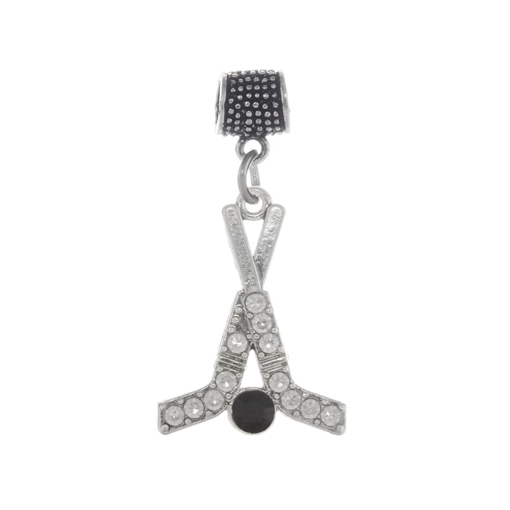 Silver Hockey Sticks & Puck Memory Charm