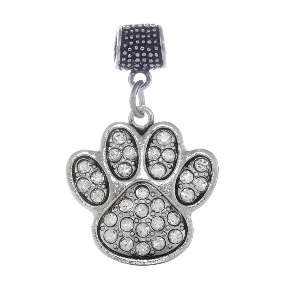 Silver Paw Print Memory Charm