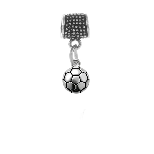 Silver Petite Soccer Ball Memory Charm
