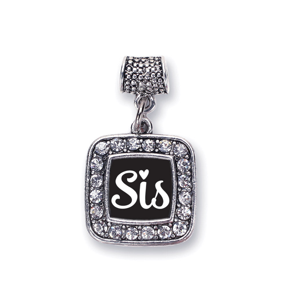 Silver Sis Square Memory Charm