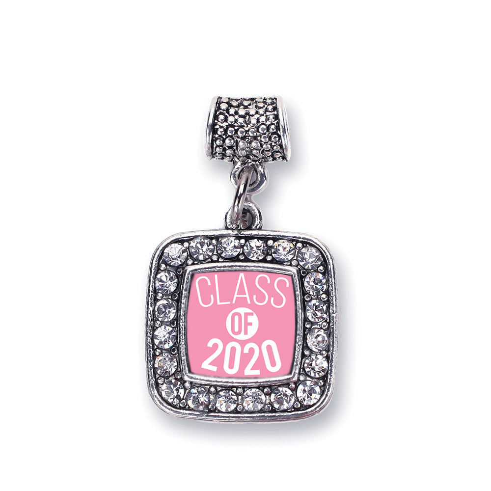 Silver Pink Class of 2020 Square Memory Charm
