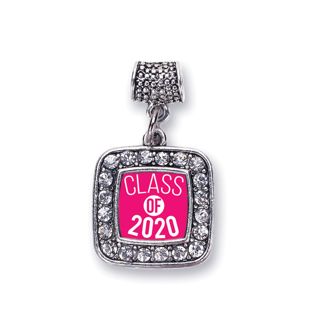 Silver Fuchsia Class of 2020 Square Memory Charm