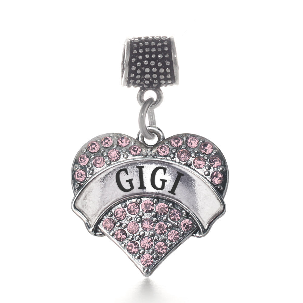 Silver Gigi Pink Pink Pave Heart Memory Charm