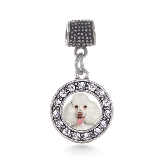 Silver Poodle Face Circle Memory Charm