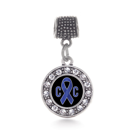 Silver Colon Cancer Awareness Circle Memory Charm