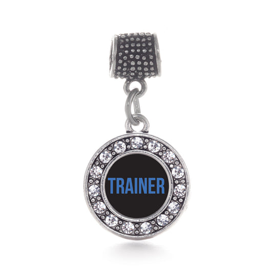 Silver Blue Trainer Circle Memory Charm