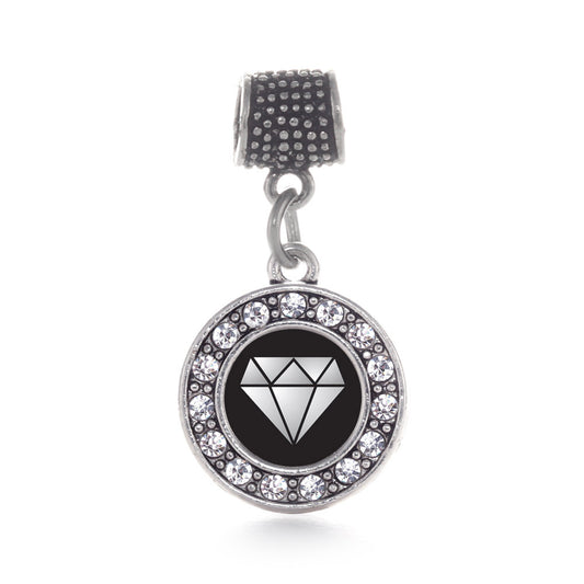 Silver Diamond Circle Memory Charm