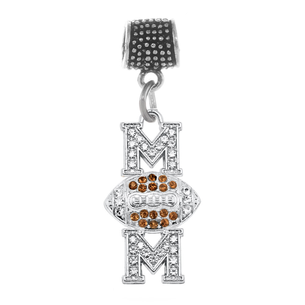 Silver Football Mom Memory Charm