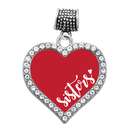 Silver Sisters - Red Open Heart Memory Charm